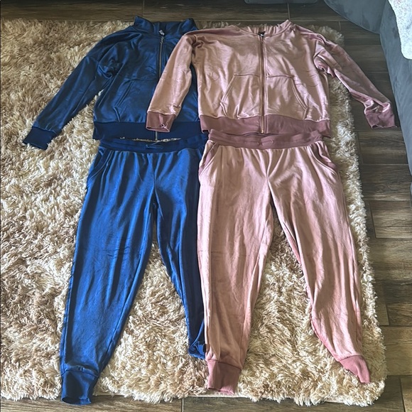 Felina Blue and Pink Velour Track Suit Set - Picture 1 of 10